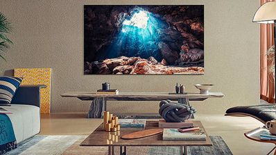 samsung smart tv qled en un salon