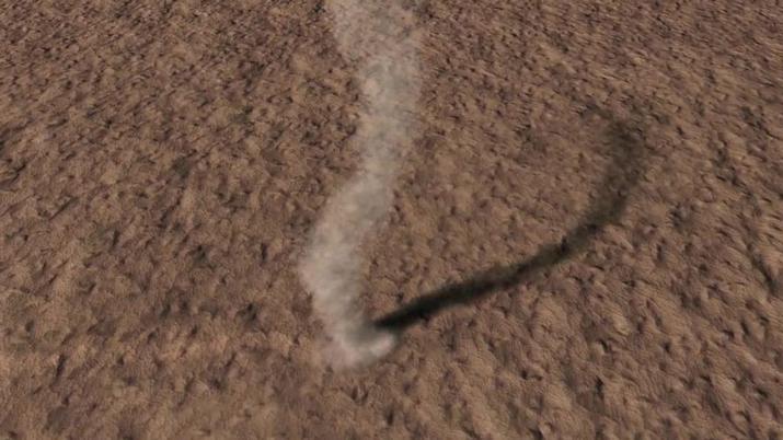 Tornado de polvo en Marte