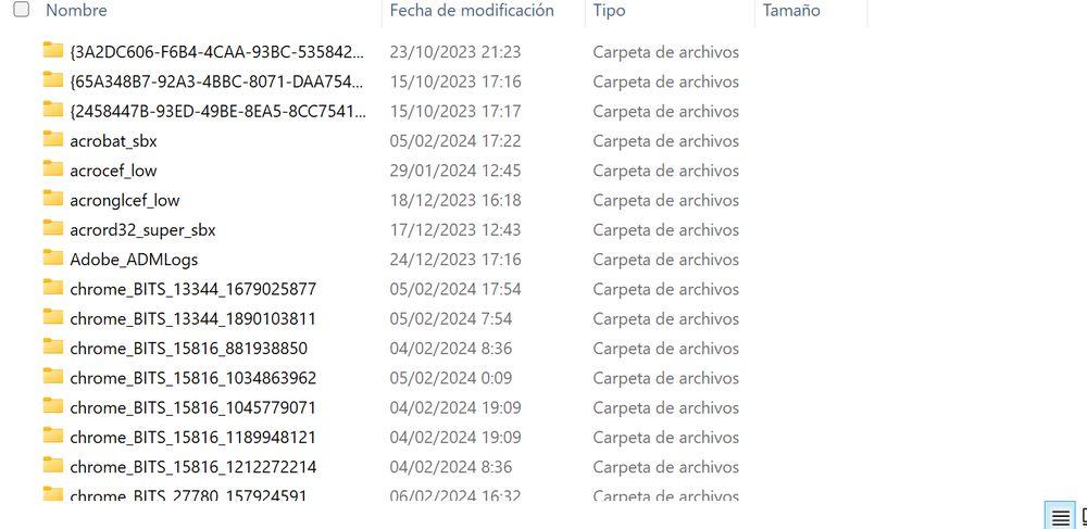 Lista de archivos de temporales en Windows para su eliminación