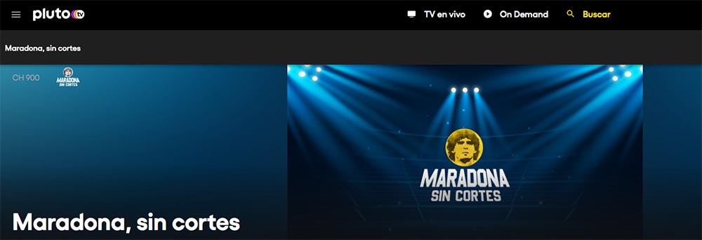 Nuevo canal en Pluto TV Maradona, sin cortes