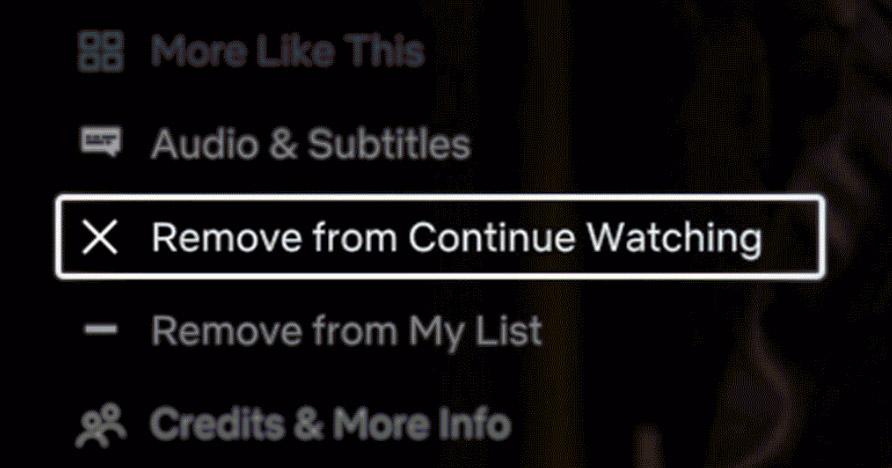 Borrar título de "seguir viendo" en Netflix