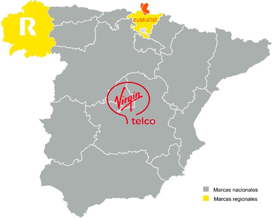 Mapa de España Grupo Euskaltel