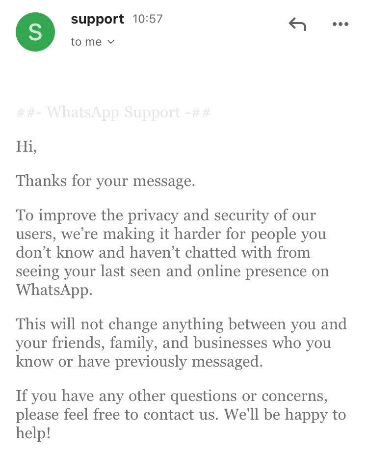 whatsapp yksityisyys