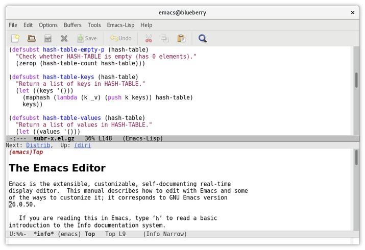 GNU Emacs editor json