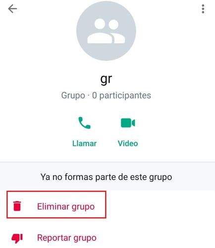 sterge grupul whatsapp