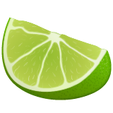 Emoji de un trozo de lima con un intenso color verde en la cáscara y claro en el interior