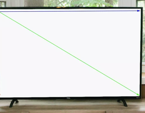 Cuánto mide un televisor de 45 pulgadas en centímetros?