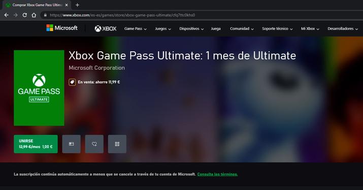 Акция Xbox Game Pass Ultimate