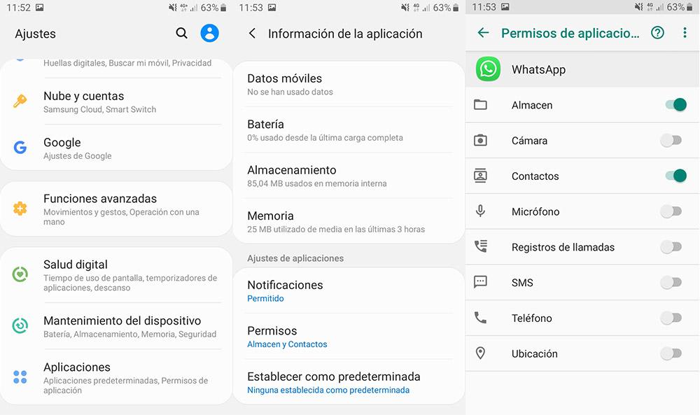 Configuring security permissions in WhatsApp