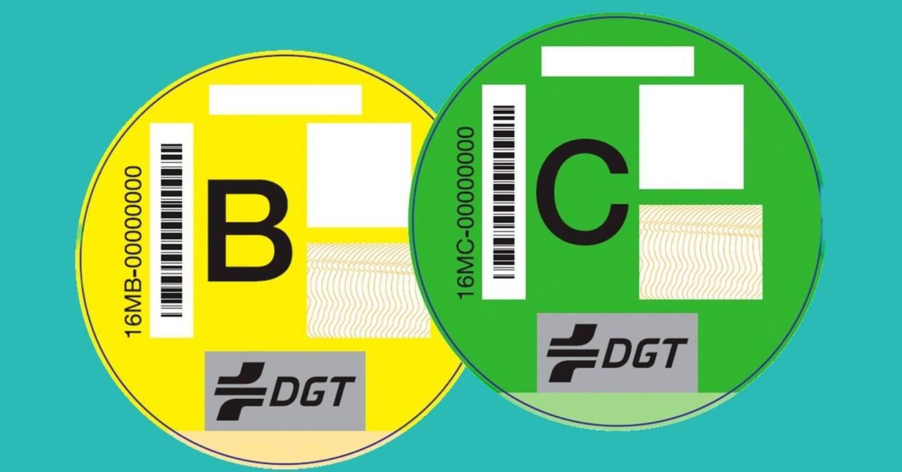Etiquetas B y C DGT cómo conseguirlas