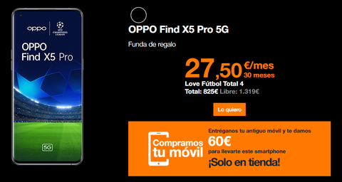 OPPO Find X5 5G 8/256GB Negro Libre