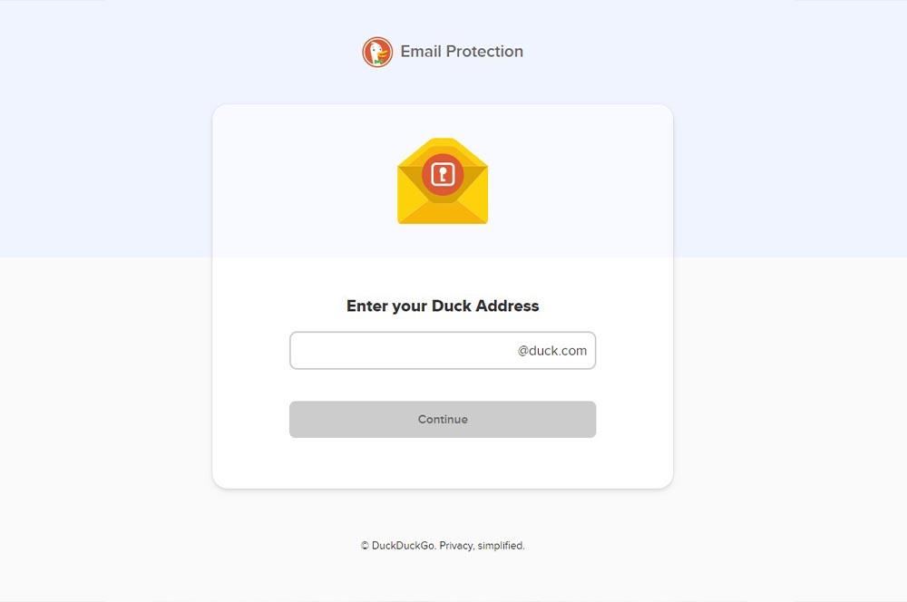 حماية البريد الإلكتروني DuckDuckGo
