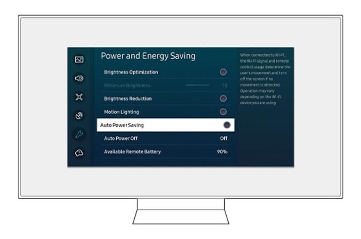 Smart TV energy saving