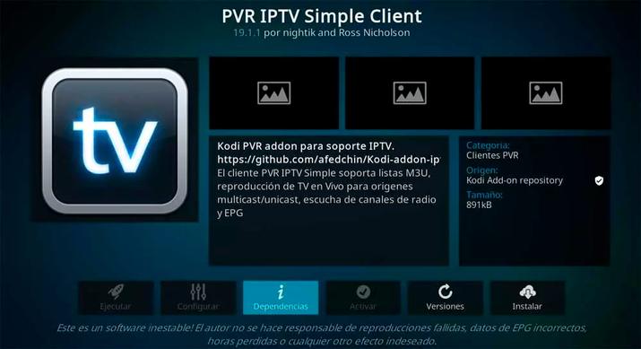 Cliente Simple PVR IPTV