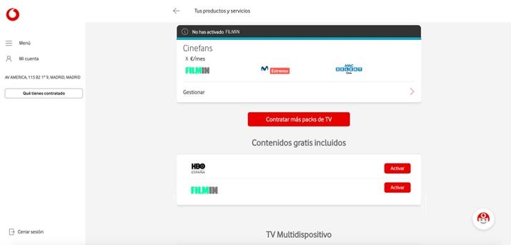 Necesario frontera conversión Esta web te dice todo lo que te regala Vodafone: HBO Max, Filmin, Tidal...