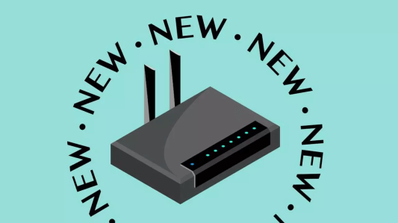 La imagen de un router con los adjetivos de nuevo alrededor