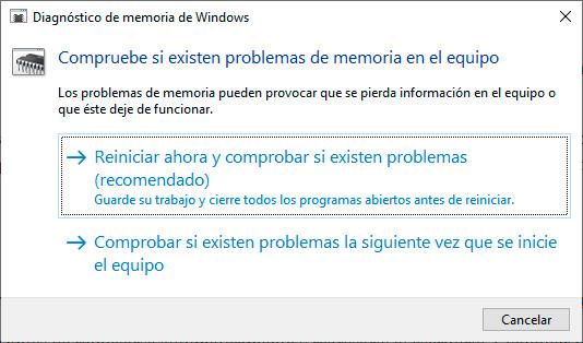 Diagnostico memoria Windows
