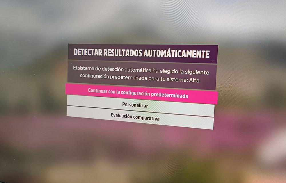Forza Horizon 5 aviso de configuración graficos