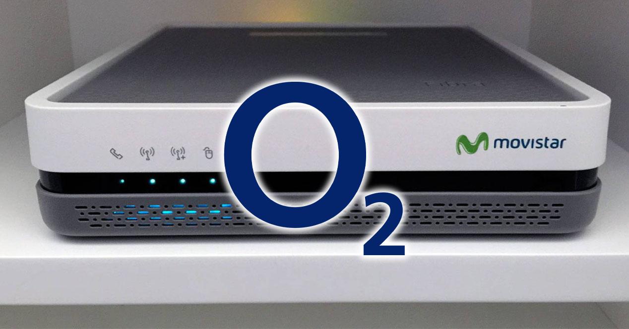 Luces router O2 con el logo de movistar