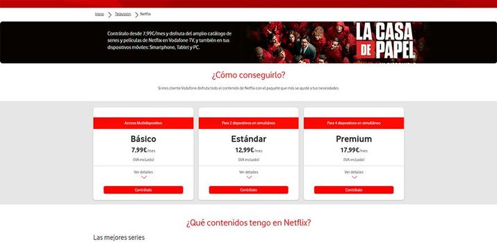 Netflix en Vodafone