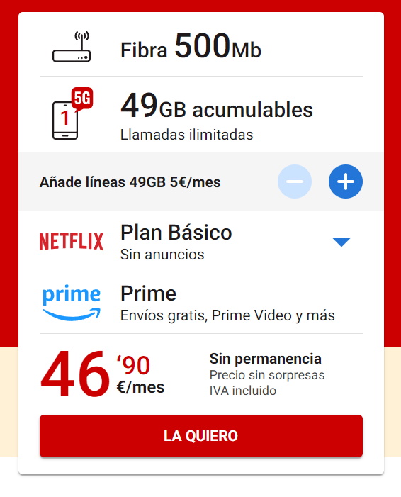 Pepephone oferta Netflix