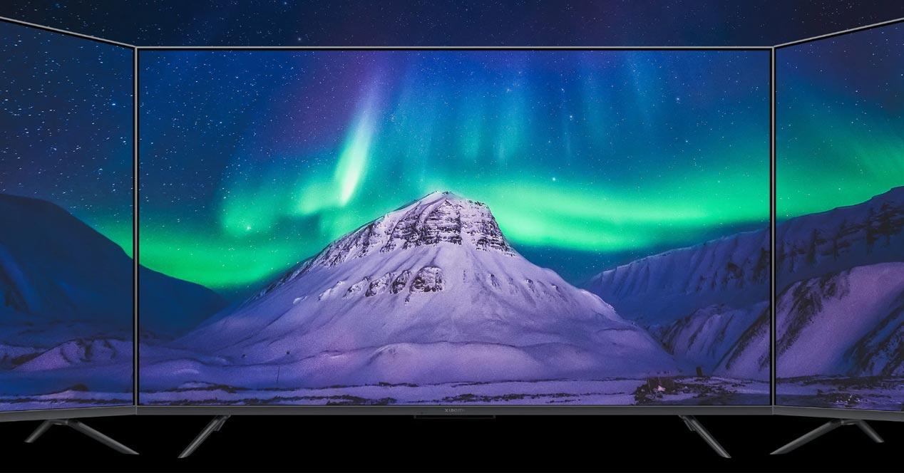 Xiaomi TV Q2 con una montaña en la pantalla
