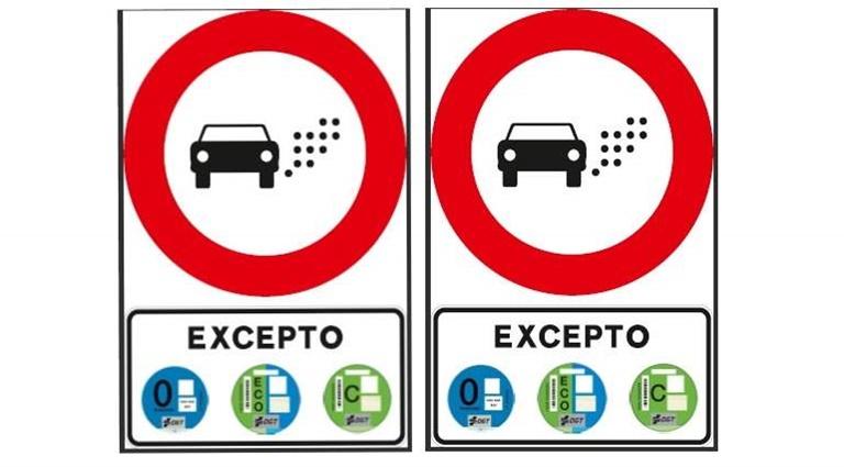 DGT señal restricción coches ciudad