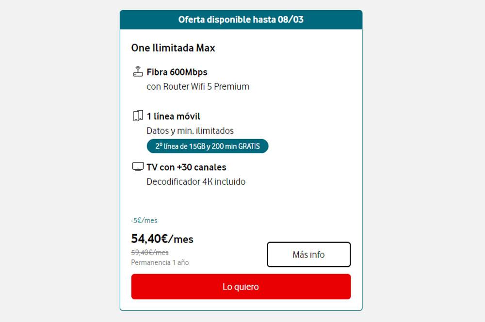 fiber, mobile and tv rate vodafone