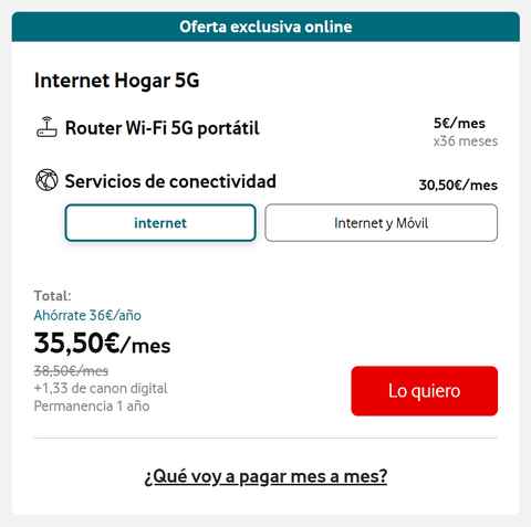 Vodafone ya tiene alternativa a la fibra: un router 5G que puedes llevarte  a cualquier parte