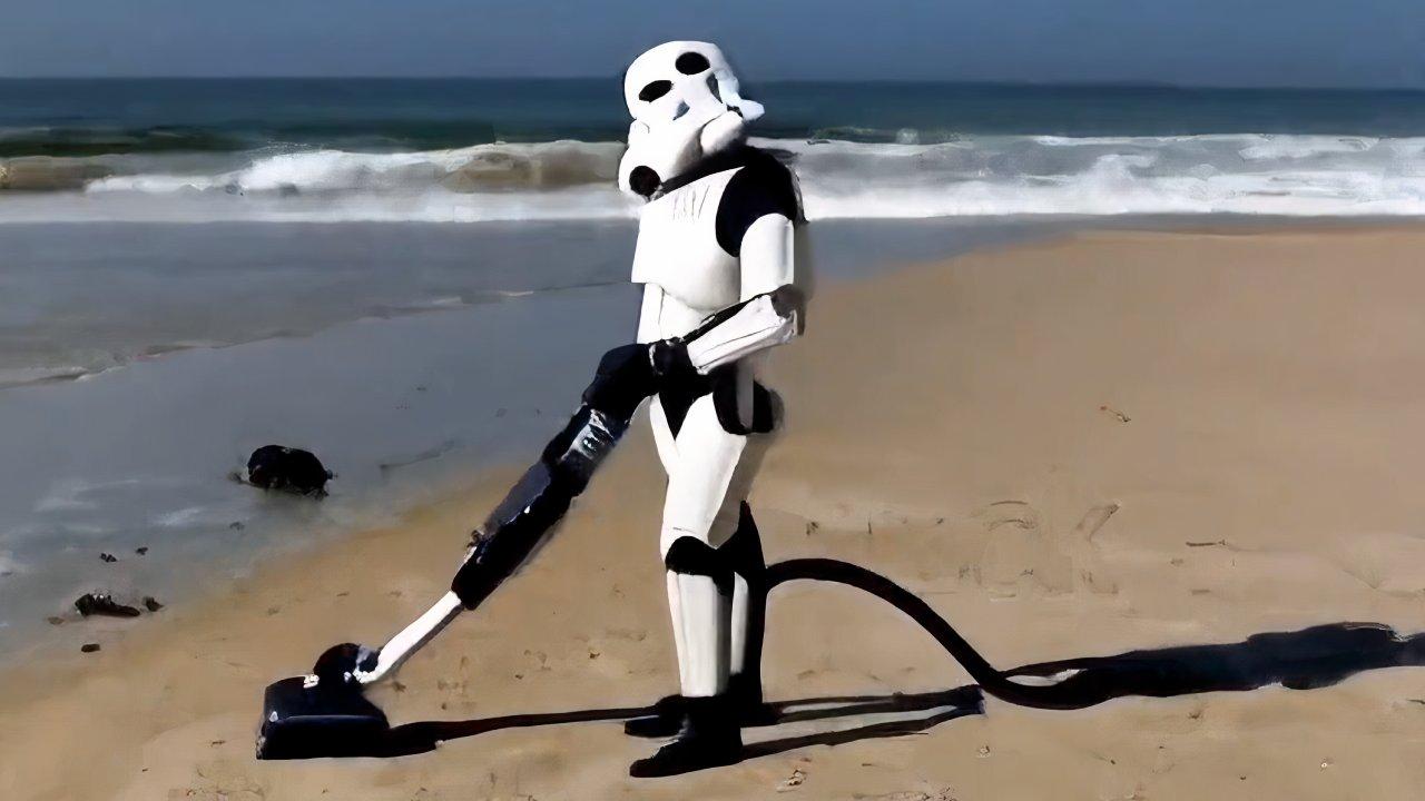 videos IA star wars aspirando playa