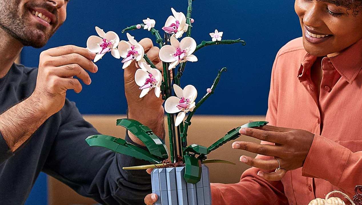 orquídeas flores lego