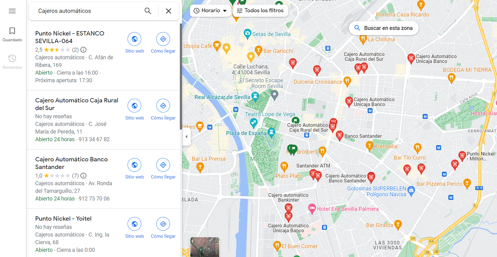 caissiers automatiques google maps