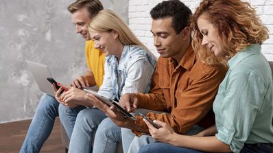 personas con dispositivos
