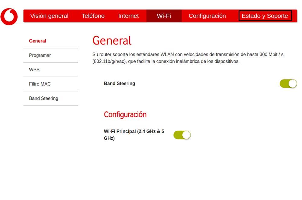 Vodafone-Router-Menü