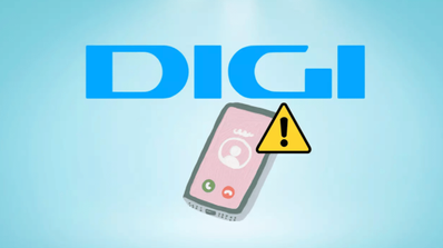 Mujer con expresión de frustración mirando la pantalla de su móvil que no recibe señal de llamadas de Digi