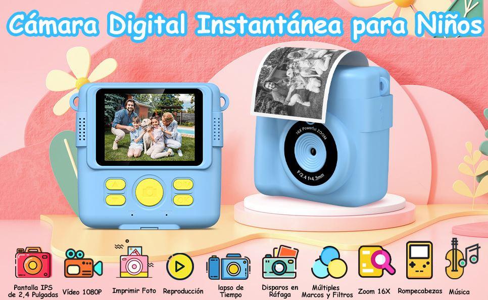 Camara Fotos Infantil Instantanea,GREENKINDER Camara Fotos Infantil,2.4 HD  1080P Cámara Instantánea para Niños con Tarjeta SD de 32GB,Bolígrafos de  Colores y Papel de Impresión : : Electrónica