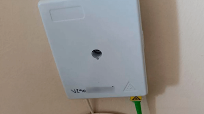 La roseta de fibra óptica de una operadora