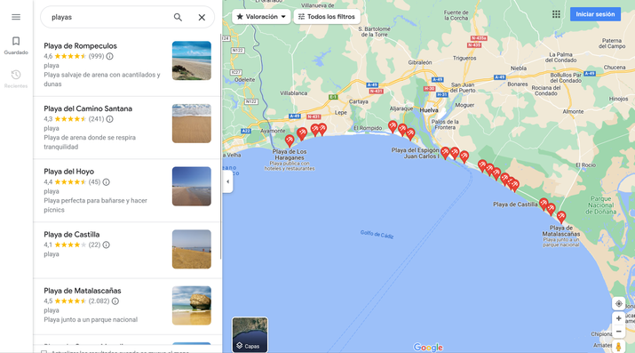 playas do Google Maps
