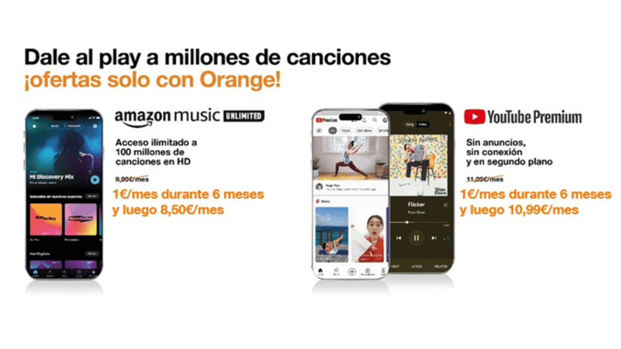 orange amazon music youtube premium