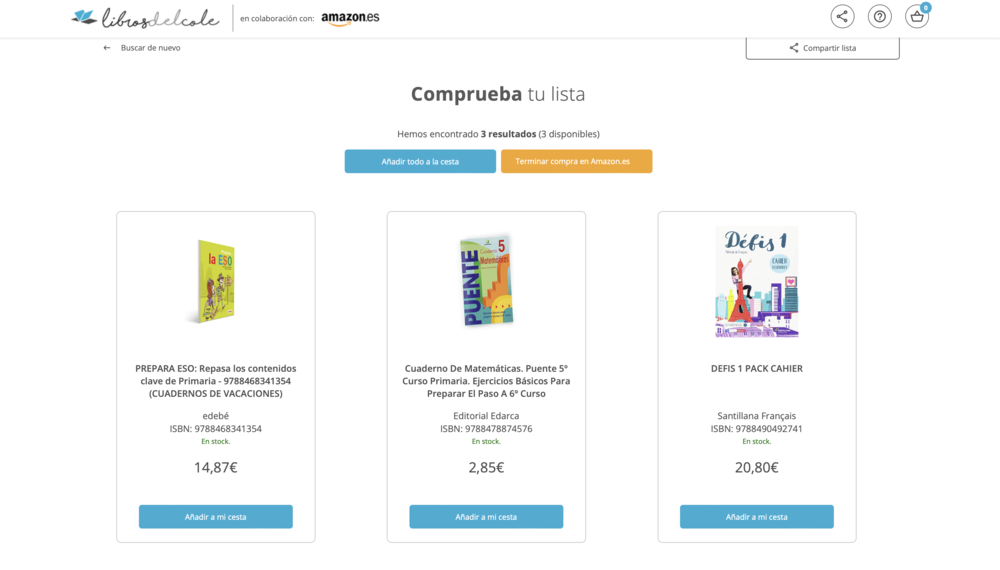 Завершить покупку школьных учебников на Amazon
