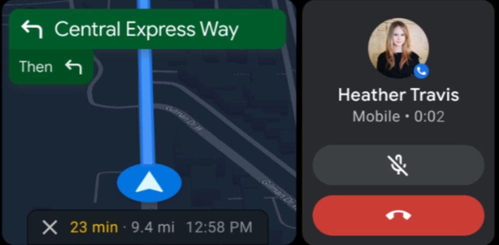 Imagen de la interfaz de llamadas de Android Auto