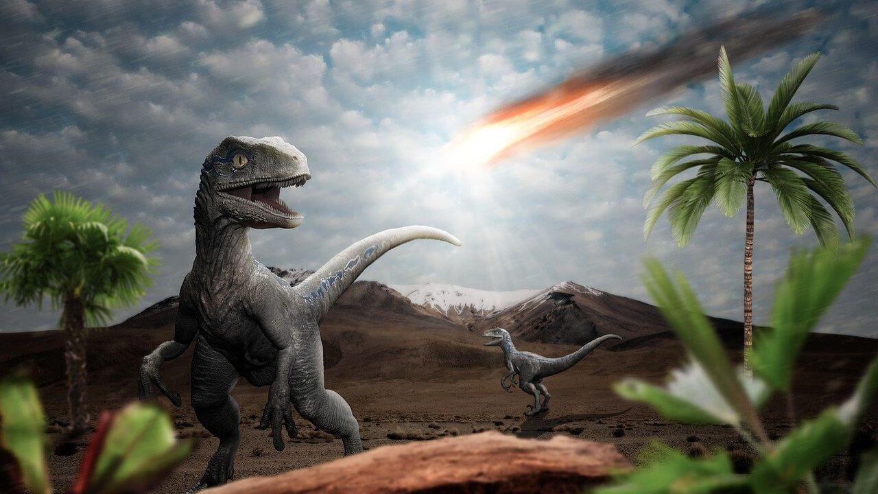 Caída de asteroide sobre dinosaurios