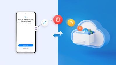 Proceso de uso de Copia temporal en la nube de Samsung