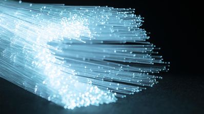 fibra óptica azul