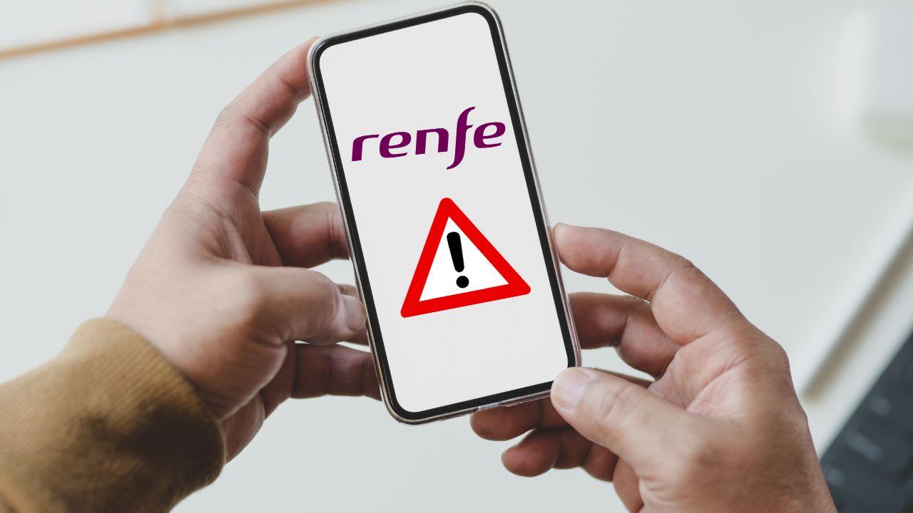 Alerta de peligro de Renfe en un móvil