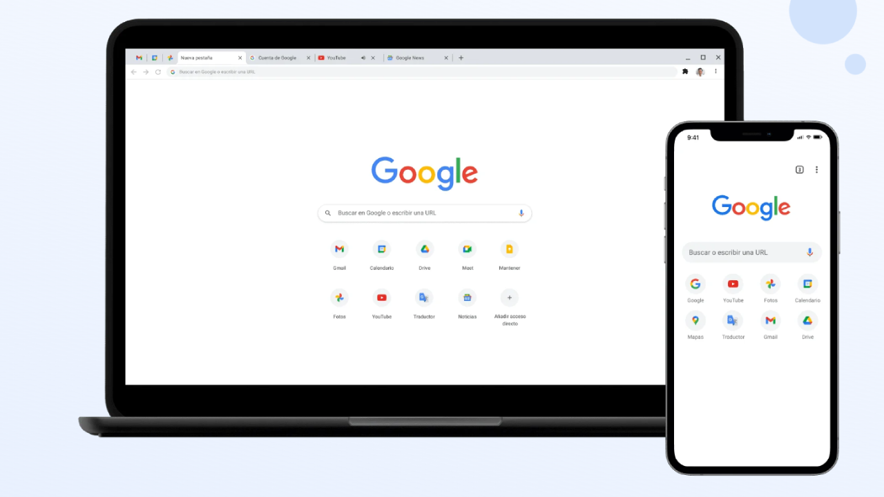 Google Chrome página principal