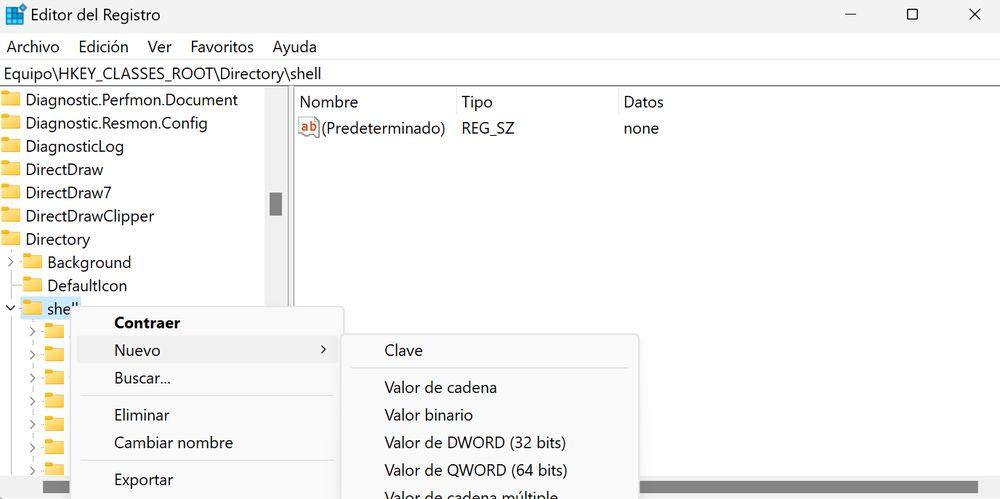 Editando registro en Windows 11
