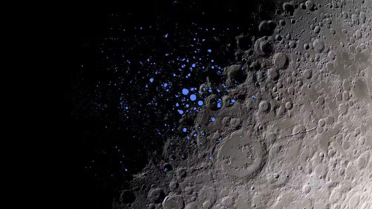 Marcas de la presencia de hielo en la Luna
