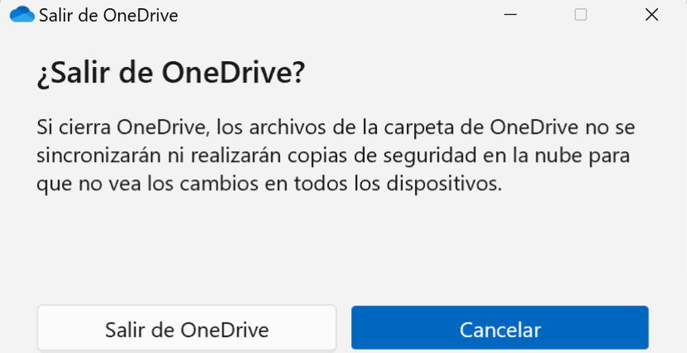 Aviso de cierre de OneDrive