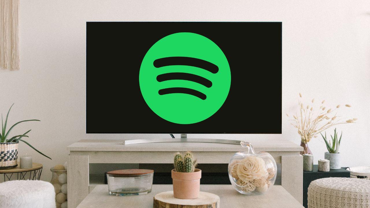 Televisión Smart con logo de Spotify
